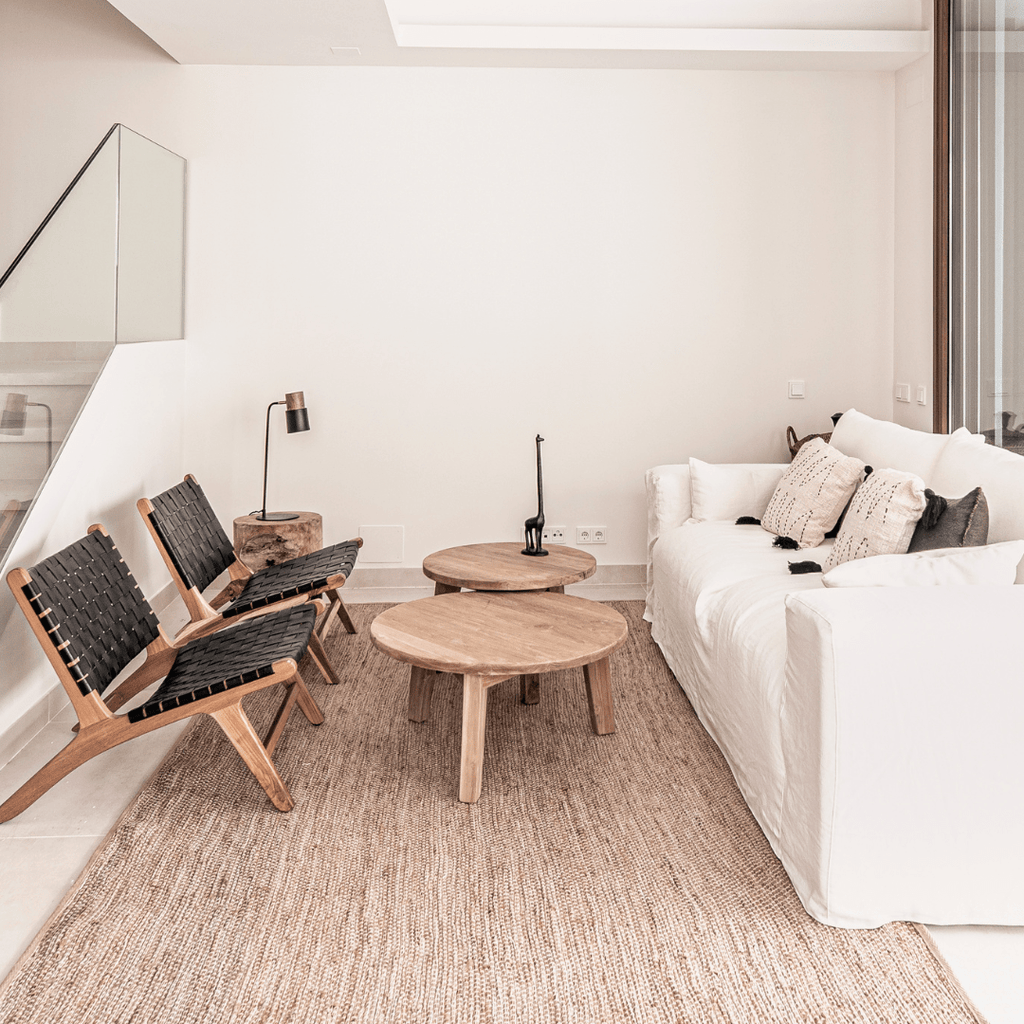 Table basse ronde en teck | 80 cm