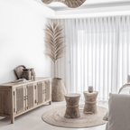 Tabouret en verre de sable | Naturel 35x45cm