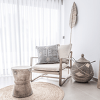 Tabouret en verre de sable | Naturel 35x45cm