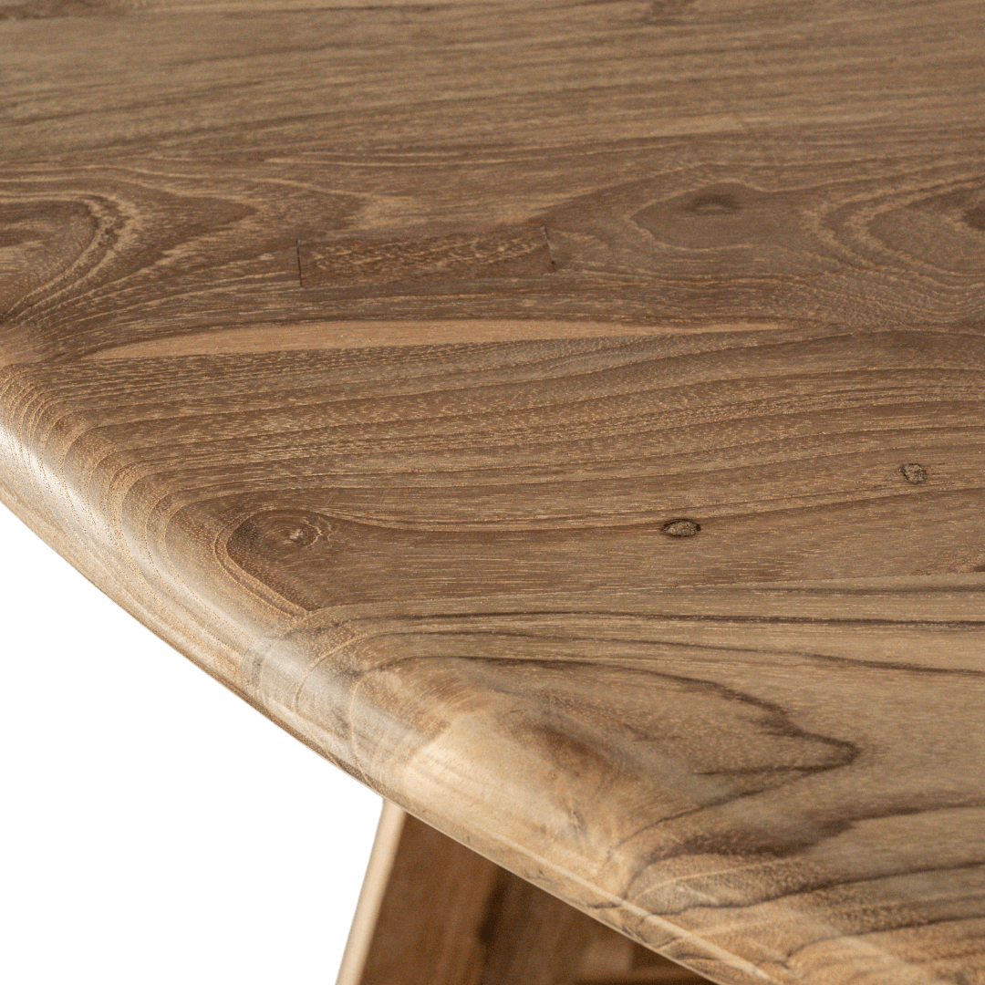 Table de salle à manger ronde Senza en teck recyclé