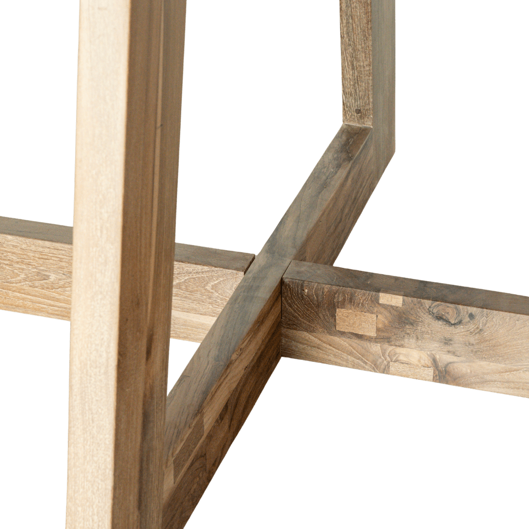 Table de salle à manger ronde Senza en teck recyclé