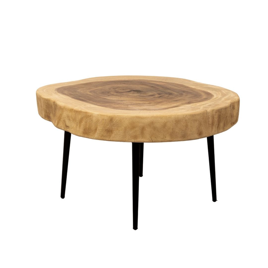 Table basse Suar avec pieds en fer | Naturelle 65 cm