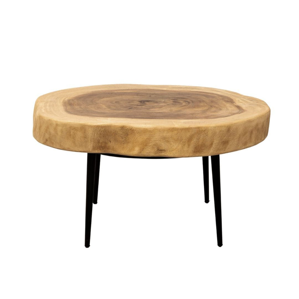 Table basse Suar avec pieds en fer | Naturelle 65 cm