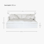 Canapé de salon en lin Tarifa | 240x190x80cm