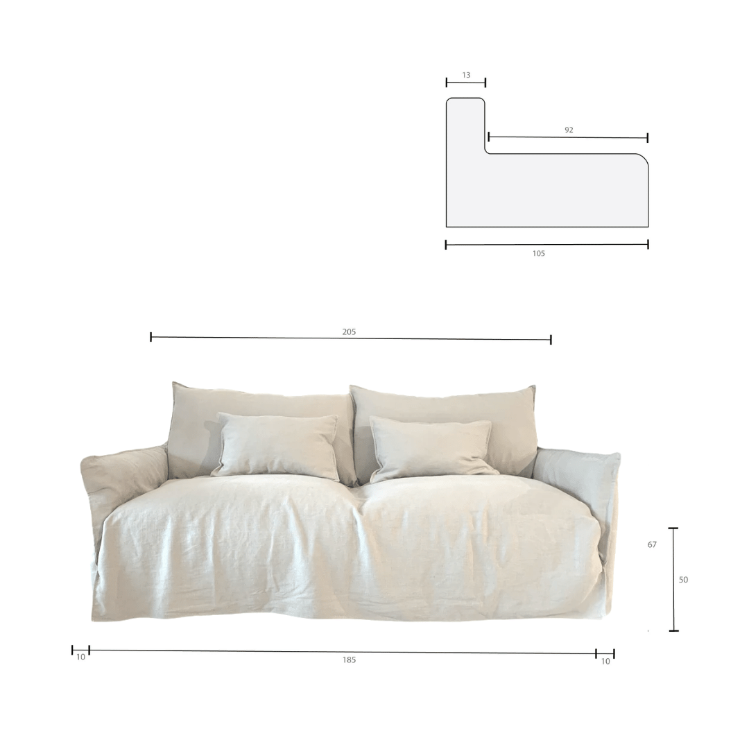 Canapé en lin Tulum | 205 cm