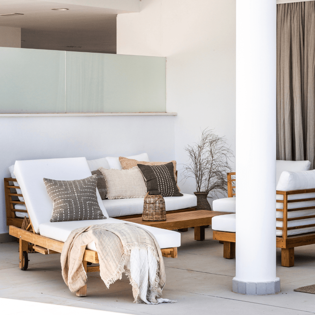 Bain de soleil en teck Tulum | Blanc