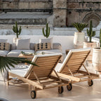 Bain de soleil en teck Tulum | Blanc