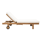 Bain de soleil en teck Tulum | Blanc