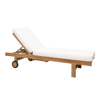 Bain de soleil en teck Tulum | Blanc