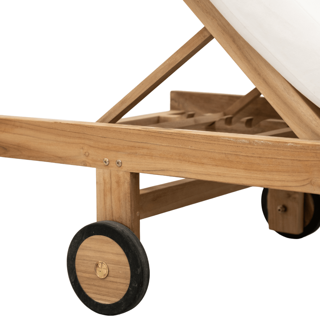 Bain de soleil en teck Tulum | Blanc