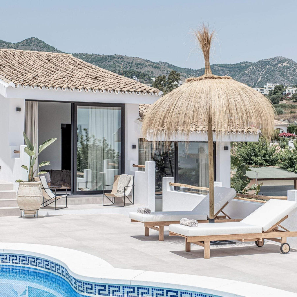 Bain de soleil en teck Tulum | Blanc