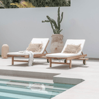 Bain de soleil en teck Tulum | Blanc