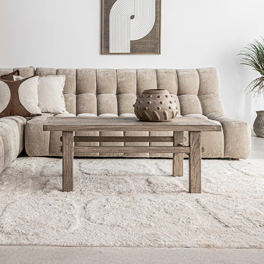 Table basse vintage en bois d'orme