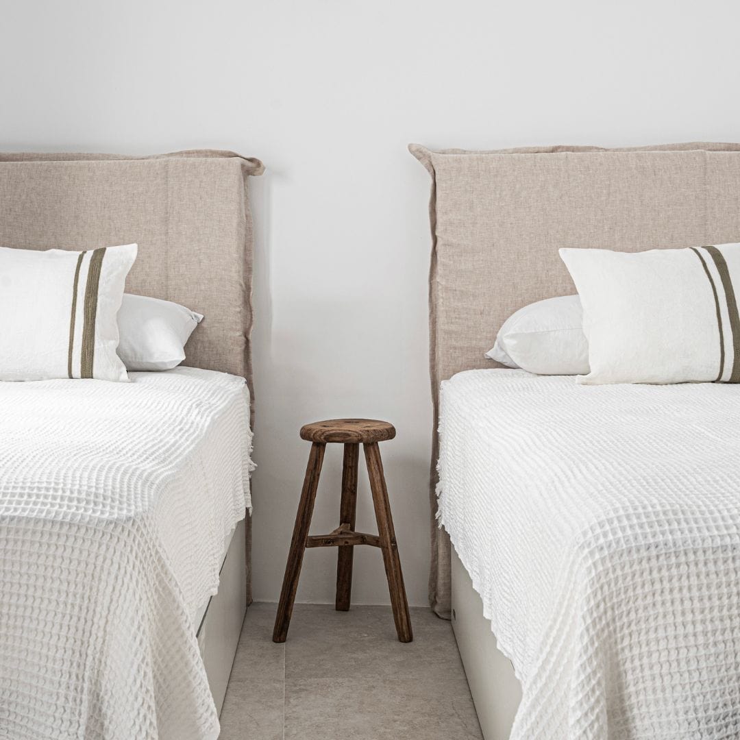 Tabouret rond vintage en bois d'orme