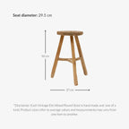 Tabouret rond vintage en bois d'orme